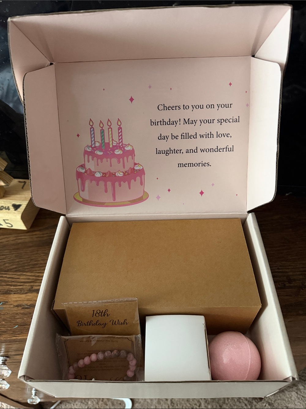 18th Birthday Gift Box with Pink Accents